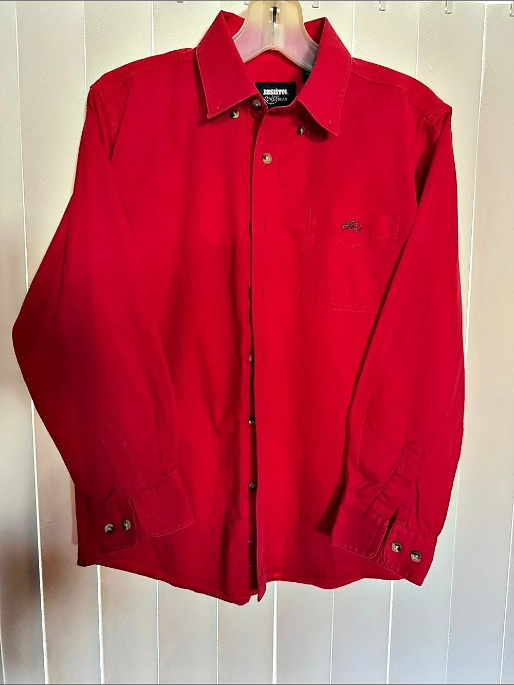 Resistol Rodeo Gear Women’s Red Cotton Westetn Button Shirt Size Large